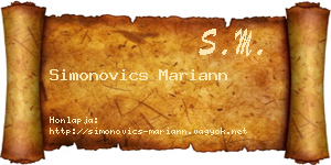 Simonovics Mariann névjegykártya